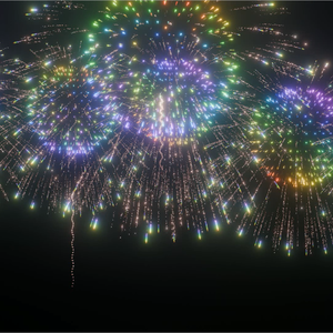 Blender Fireworks: 虹色花火3