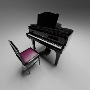 【無料版：3Dモデル】ピアノと椅子