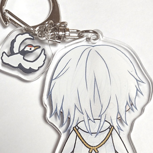 刀剣乱舞　鶴丸国永　都結び 灯結び お守り風アクリルキーホルダー 缶バッジ 刀剣乱舞 鶴丸国永 都結び お守り風アクリルストラップ キーホルダー
