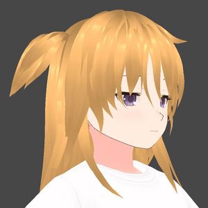 【無料/Vroid】セミロングサイドテール+はね毛