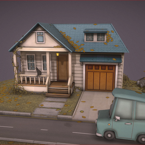 秋の家 3D モデル vrchat Autumn House  3D Model vrchat  