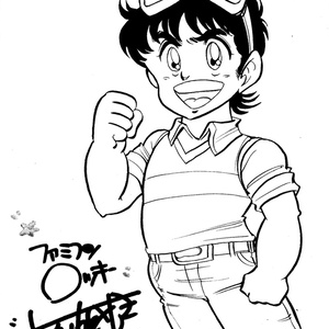 ファミコンロッキー新連載用予告カラーイラストの線画A5サイズ