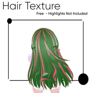[Free] Pink to Teal Gradient Hair Color Asset - 【無料】ピンクからティールのグラデーションヘア ...