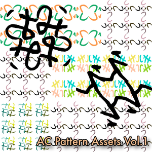 抽象曲線パターン素材集Vol.1〜5 Abstract Curve Pattern Assets Bundle