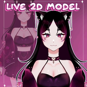 Vtuber model - purple cat!