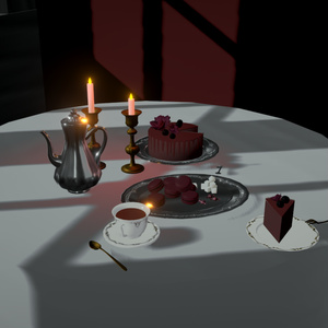 【サーブギミック搭載】アンティークティーセット / Antique Tea set