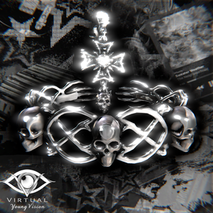 [11アバター対応プレハブ] GOTH PUNK ACCs [SKULL] ピアス チョーカー #VYV_VRC #VirtualYoungVision