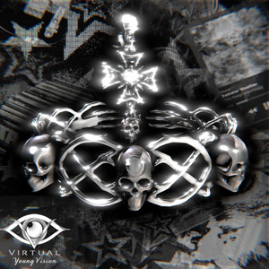 [11アバター対応プレハブ] GOTH PUNK ACCs [SKULL] ピアス チョーカー #VYV_VRC #VirtualYoungVision