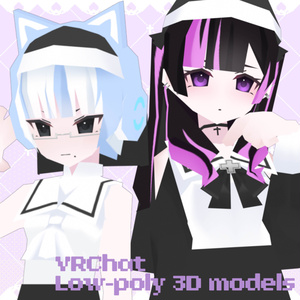 【Quest対応 / LowPoly】リラ&チヒロ【オリジナル3Dモデル】
