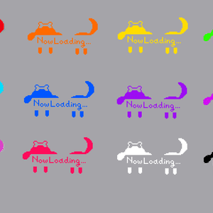 【配信素材】ローディング素材 犬ver 12色セット/無料版あり(白＆黒)【ドット絵】
