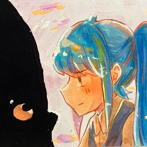 【原画】くろいの と あおいの ポストカードサイズ