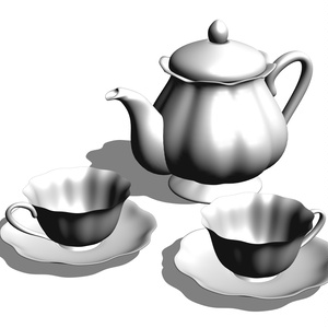 【3D】ティーセット(fbx)
