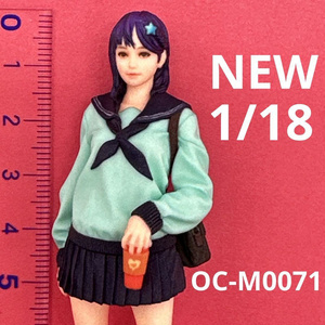 完成品　1/18 オーシャンコスモス　OC-M0071　女子高生　フィギュア　リアルフィギュア　塗装済み完成品　ミニチュアイメージ　３Dフィギュア　ミニカーに　ドールハウスに　ミニチュア