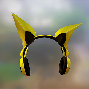 [MMD V1] Pokemon Pikachu Inspired Headset (stl / obj / mtl / fbx ) [ ワイヤレスヘッドホン ]