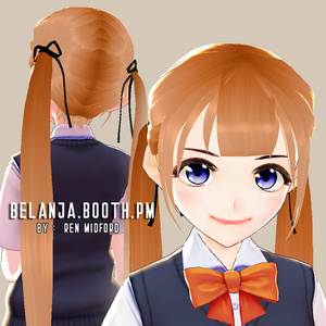 Hair 【Vroid】ヘアプリセット || VRoid Hair Long Twintail Hair Bang