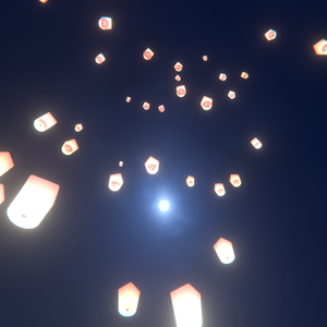 【Unity】スカイランタン(天灯)パーティクルシェーダー (メッシュ、テクスチャ付き)【早期アクセス版】