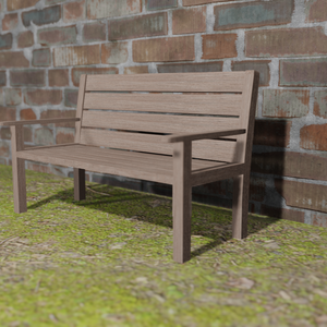 【3Dモデル】木製ベンチ（wood bench）