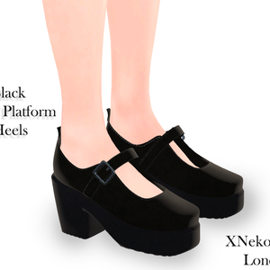 Black Patent Chunky Heels x- Kikyo対応 [VRChat] 