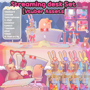 Streaming desk Set  【Vtuber Assets】
