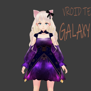【Vroid】Galaxy Dress 銀河 ワンピース