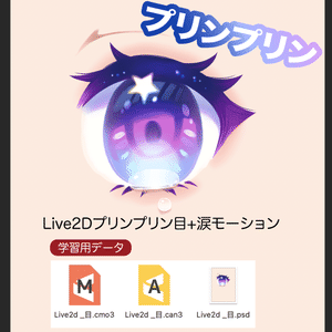 Live2Dプリンプリン目+淚モーション(cmo3+can3+psd) 目のパーツ分け/物理演算学習用
