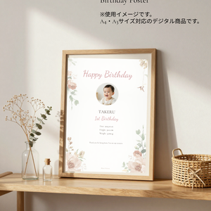 Birthday Poster｜バースデーポスター｜A4・A3対応｜デジタルテンプレート