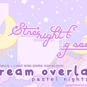 Pastel Nights Stream Overlays + Title Cards