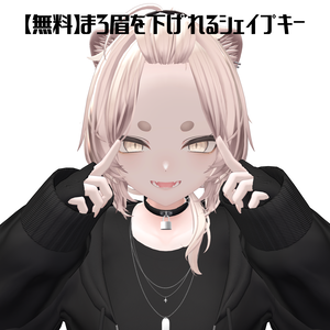 ［無料_FREE］真央のまろ眉を下げる追加シェイプキー【BlendShare】