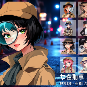 【全12種・無料1種】女性刑事-画像素材-