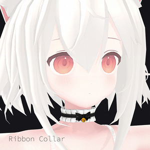 VRChat用 リボン&ベルチョーカー Ribbon & Bell Choker【パープル/ブラック 2色】