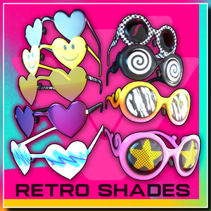 FREE RETRO SHADES PACK ¦ VRCHAT / UNITY / BLENDER ¦¦¦ レトロスタイルサングラス VR-Chat
