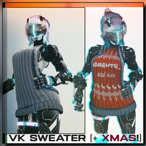 FREE 'VK' SWEATER ¦ VRc / UNITY / BLENDER ⚪🎄 ¦¦¦ 無料VRCHAT「VK」セーター ⚪🎄