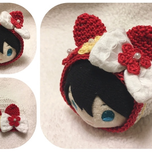 もちころりん　おまんじゅう　着ぐるみ　ぬい服　黒　白　緑　赤　ねこみみ　オーダー もちころりんおまんじゅう着ぐるみぬい服黒白緑赤ねこみみオーダー