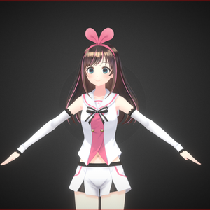 Kizuna AI 3D Model VRCHAT Girl vtuber 3D Character 