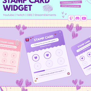  【VTuber向け】【YouTube/Twitch】ロイヤリティスタンプカードウィジェットセット✨│ストリーミング向け