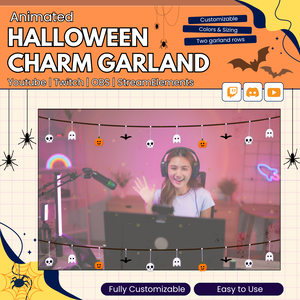 【VTuber向け】【YouTube/Twitch】ハロウィンデコレーションガーランドウィジェットセット✨│配信用