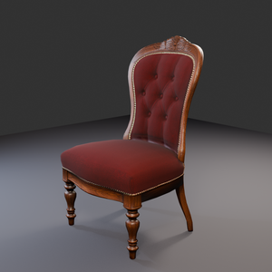 【Victorian Collection No.001】布張りサイドチェア / 3Dモデル（VRChat・Unity・Blender対応）
