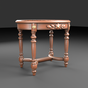 【Victorian Collection No.005】ヴィクトリア調 楕円テーブル / 3Dモデル（VRChat・Unity・Blender対応）