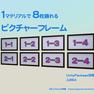 １マテリアルで８枚飾れるピクチャーフレーム(PictureFrame)