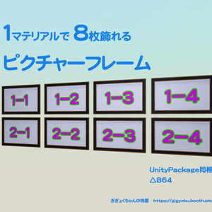 １マテリアルで８枚飾れるピクチャーフレーム(PictureFrame)