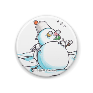 雪だるまに絡みつく兎ーず　カンバッジ 　○型　約44mm　【受注生産】