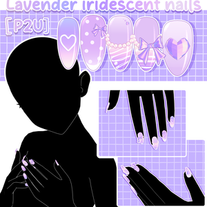 【3D MMD/PMX】ラベンダーネイル / Lavender iridescent nails