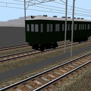 目蒲電鉄風旧型電車（フリー素材）