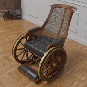 Sit判定付 木製の車椅子　VRC対応室内装飾品　アンティークシリーズ