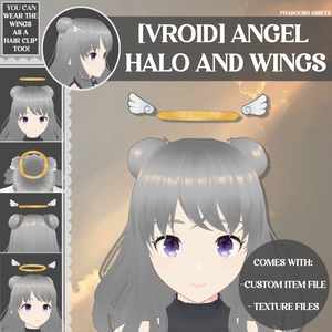 [VROID] Angel Halo with Wings Hair Accessory! 