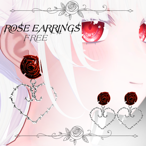 『無料』【9アバター対応】ROSE EARRINGS