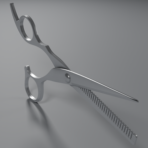 セニングシザー（スキバサミ）3D モデル / Thinning Shears 3D Model（PBR・実寸・UV 展開済み）