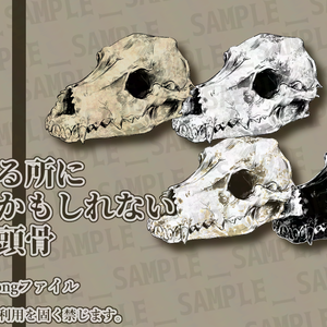【商用可】手描き動物の頭骨素材