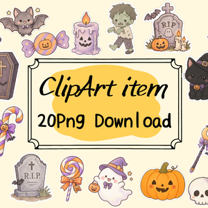 ハロウィン フレーク風イラスト素材20点セット