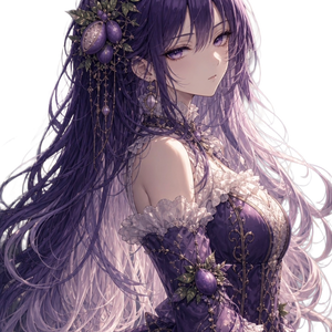 【商用可/背景透過】TRPG・ゲーム立ち絵：アケビドレスのゴスロリ少女（4枚セット） / Cute Akebi Goth-Loli Girl Sprite [Commercial Use OK]